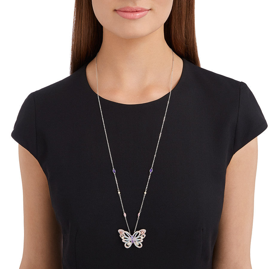 CZ pink Butterfly Necklace,Earrings And Ring Set, Swarovski Crystal Ea –  TheMillenniumBride